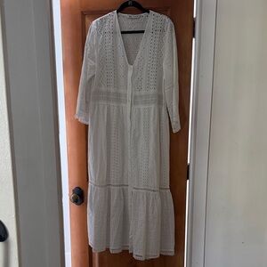 Zara White Eyelet Dress